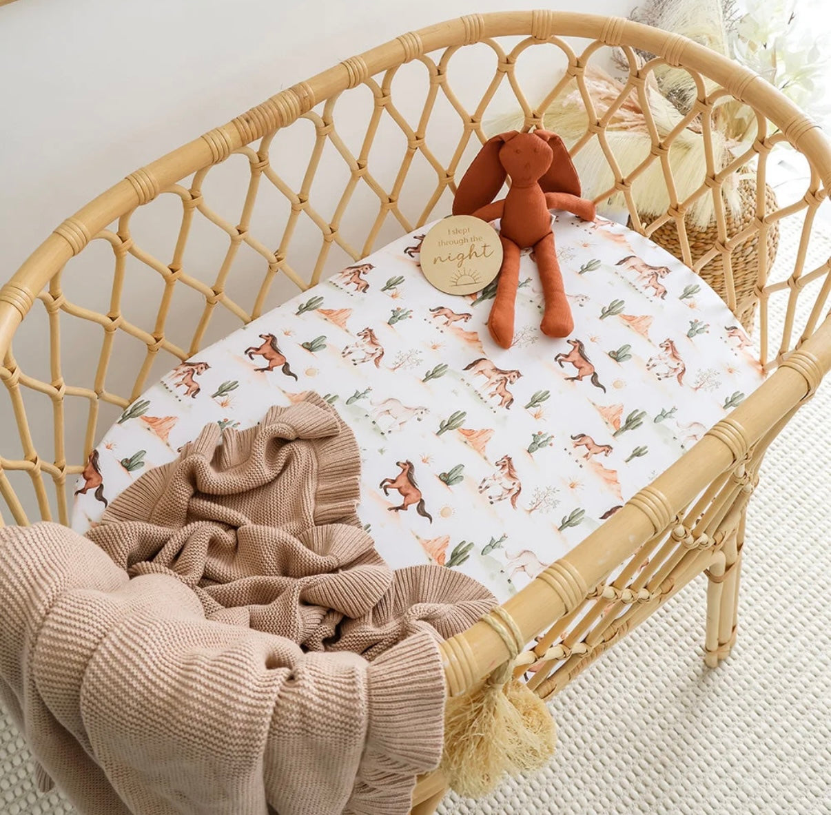 Snuggle Hunny Wild Horses Bassinet / Change Pad Cover