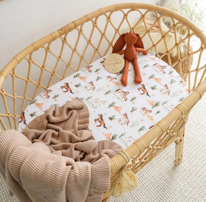 Snuggle Hunny Wild Horses Bassinet / Change Pad Cover