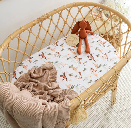 Snuggle Hunny Wild Horses Bassinet / Change Pad Cover