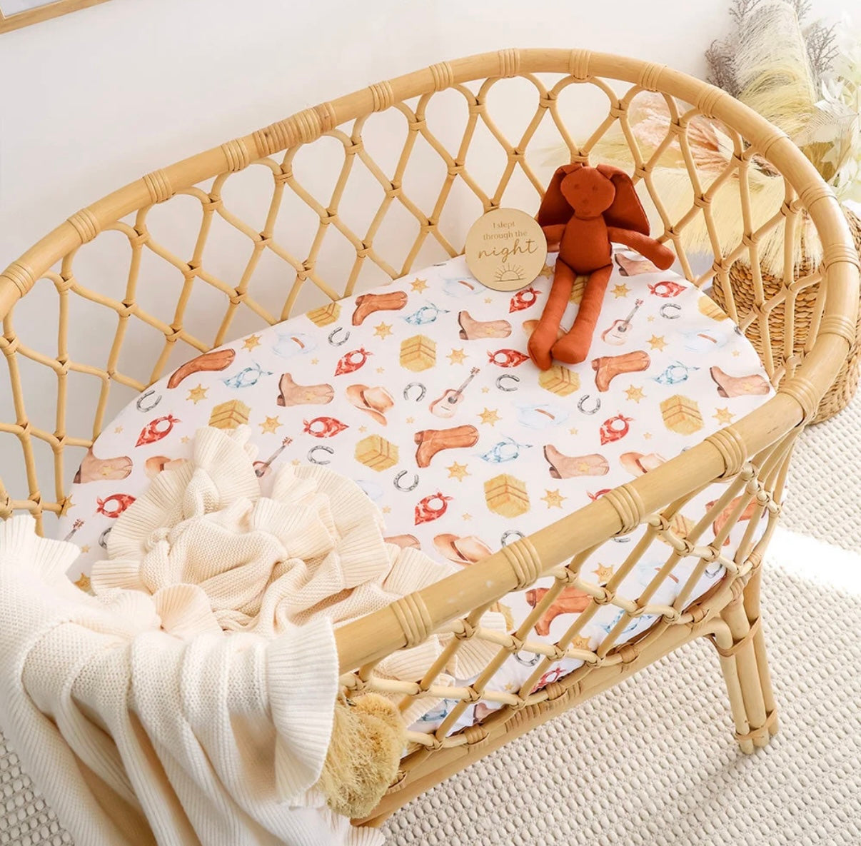 Snuggle Hunny Cowboys Bassinet / Change Pad Cover