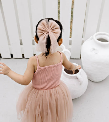 Confetti Kidz Dusty Pink Tulle Sailor Hair Bow