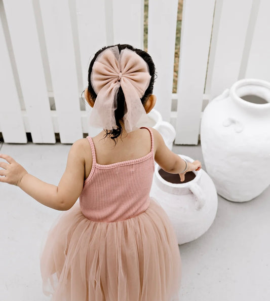 Confetti Kidz Dusty Pink Tulle Sailor Hair Bow