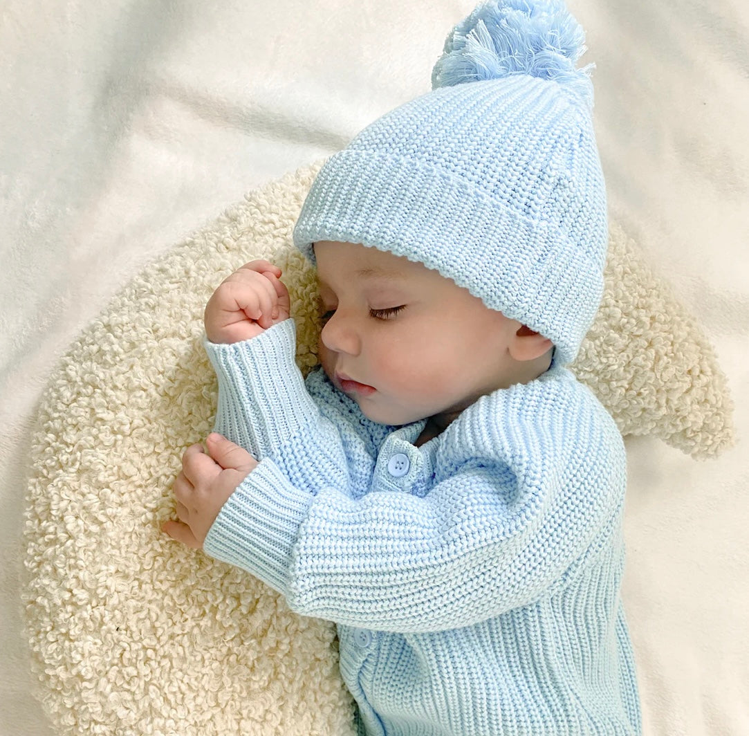 Thea With Love Knitted Beanie Baby Blue