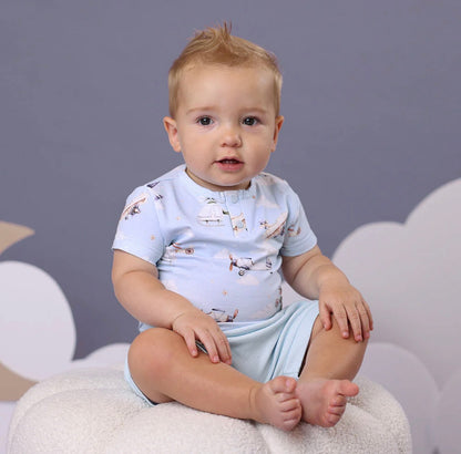 Snuggle Hunny Taking Flight Short Sleeve Bodysuit