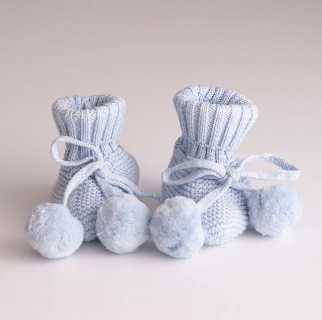 Thea With Love Knitted Baby Booties Sky Blue