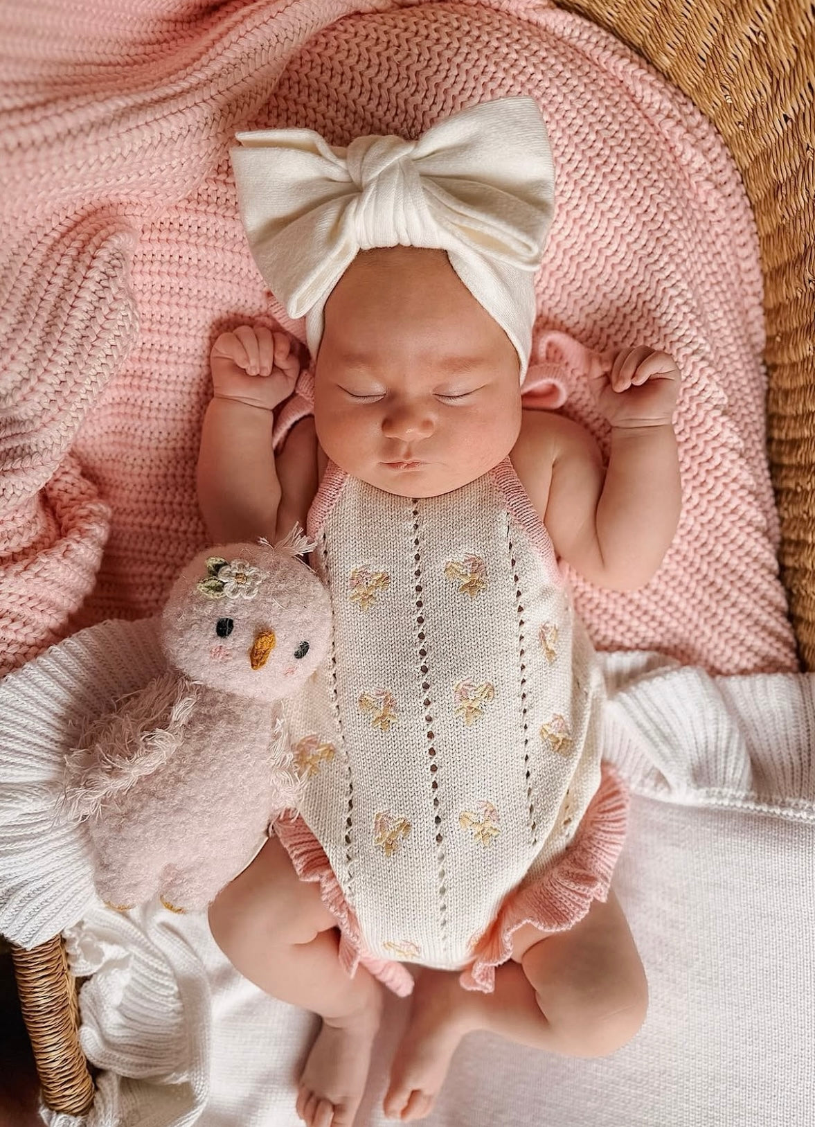 Freckles The Label Bloom Pointelle Tie Romper Cosmos