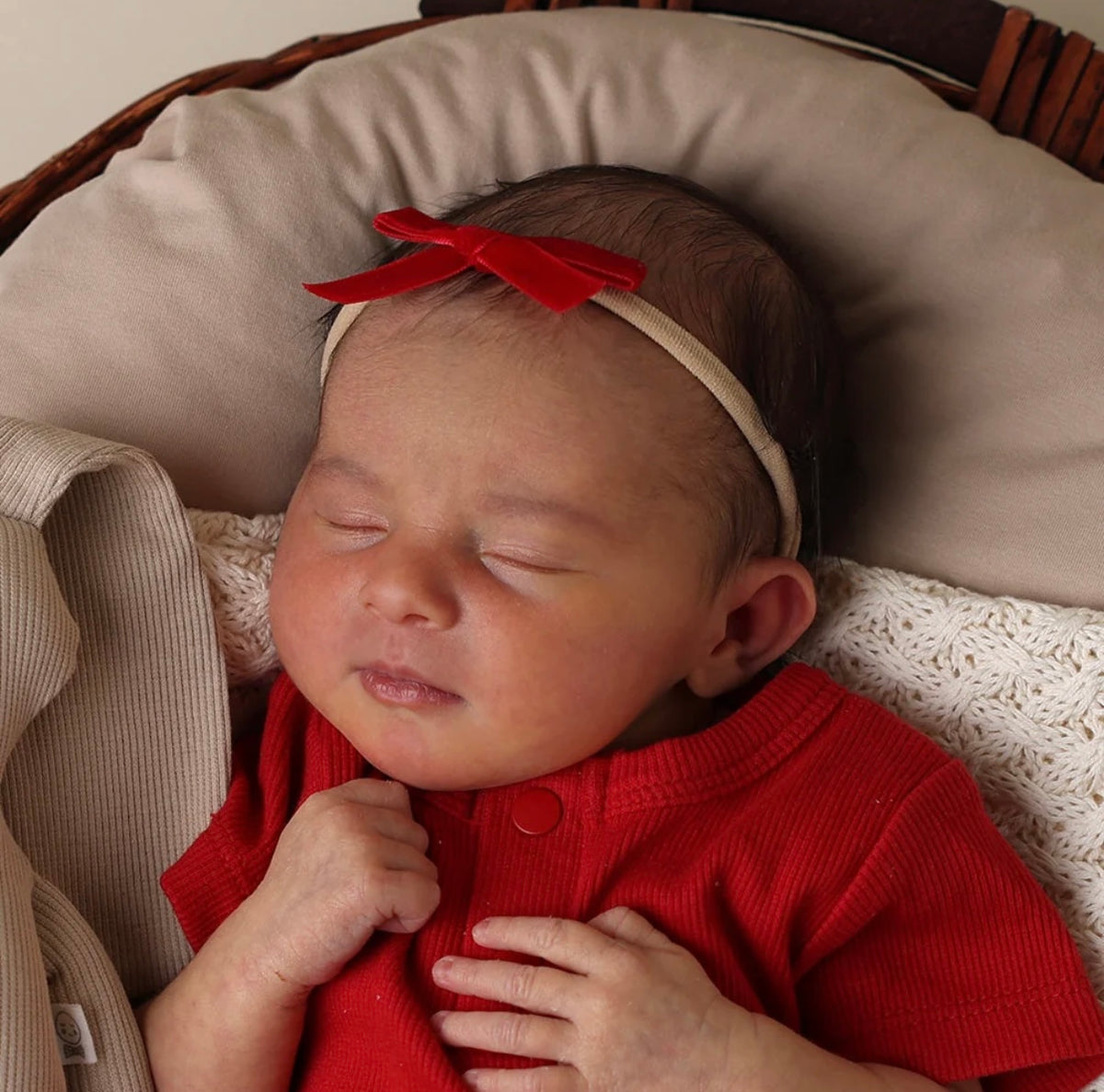 Snuggle Hunny Red Velvet Bow Headband