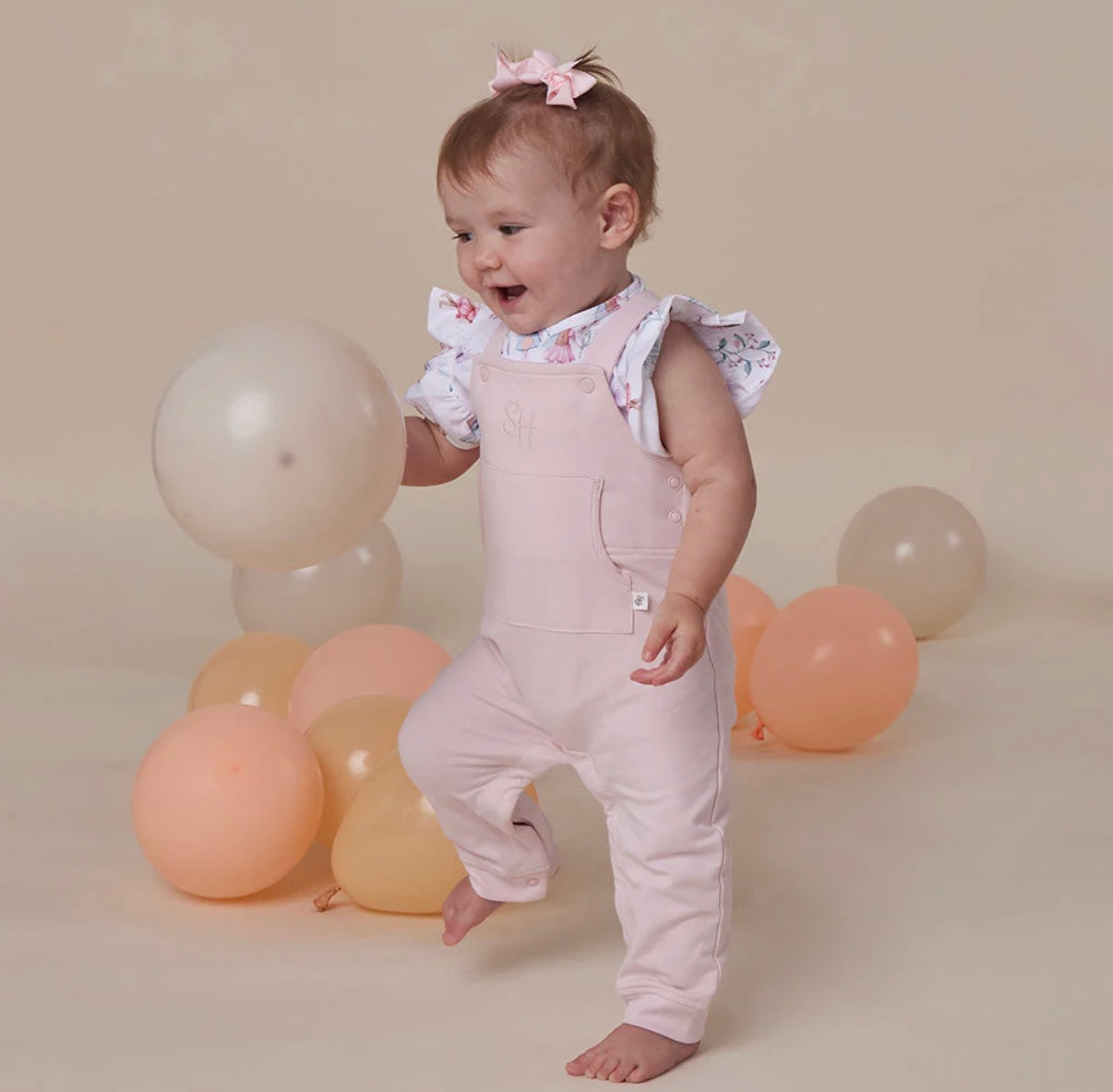 Snuggle Hunny Baby Pink Joey Overalls