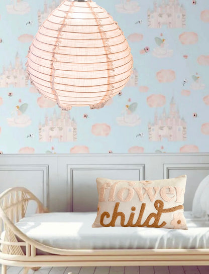 Little Nordic Sol Linen Light Shade Paere Fringed Blush Pink