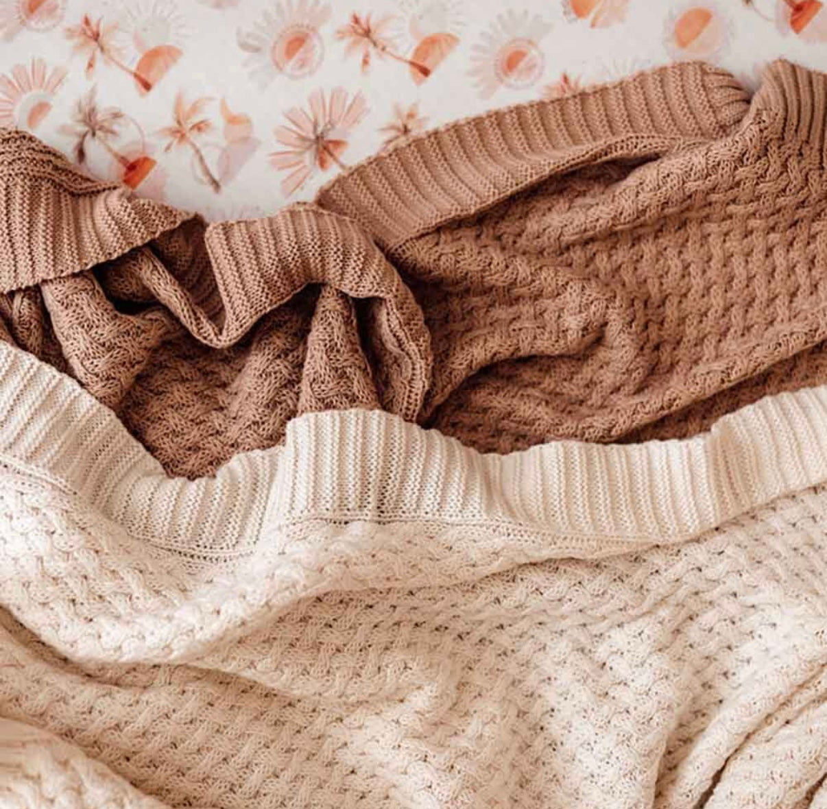 Snuggle Hunny Hazelnut Diamond Knit Baby Blanket