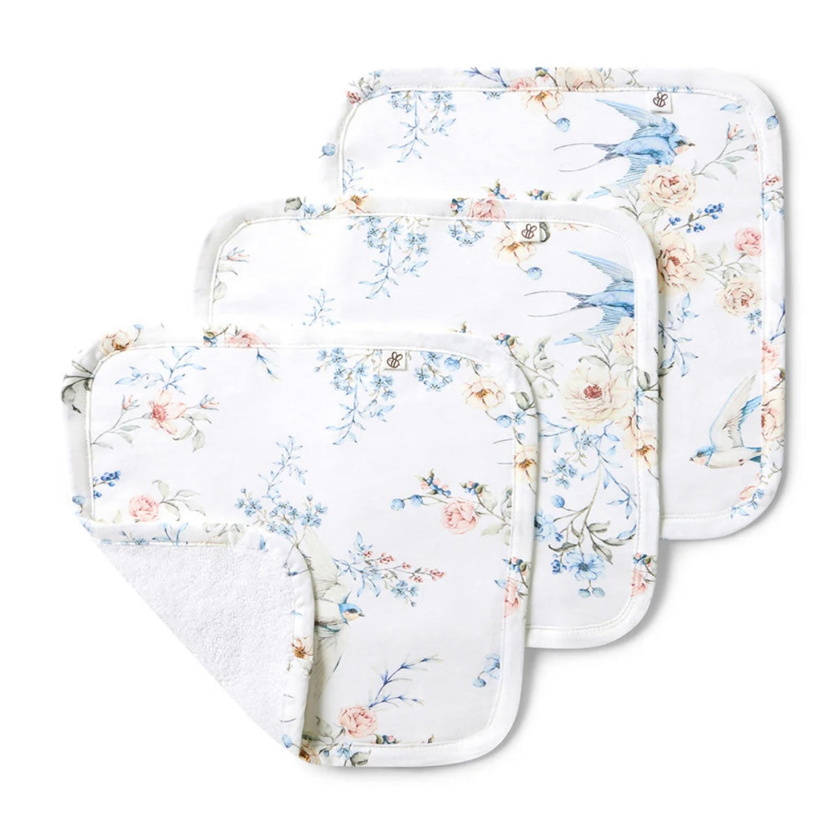Snuggle Hunny Sweet Swallows Wash Cloths 3 Pack