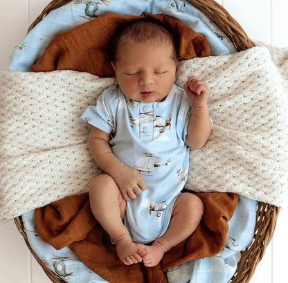 Snuggle Hunny Taking Flight Short Sleeve Bodysuit