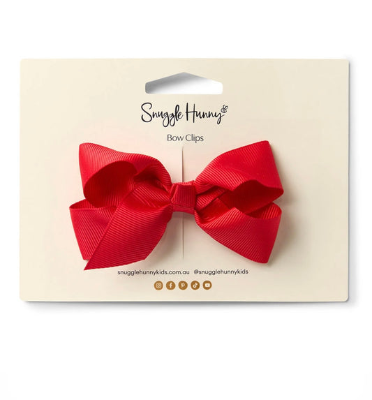 Snuggle Hunny Red Hair Clip Bow