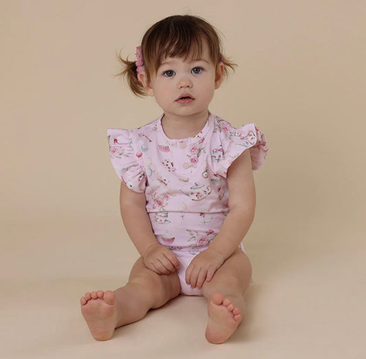 Snuggle Hunny Alice’s Tea Party Short Sleeve Bodysuit