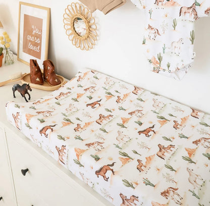 Snuggle Hunny Wild Horses Bassinet / Change Pad Cover