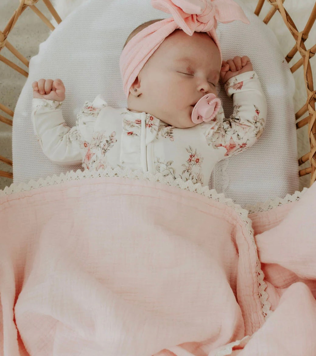 Confetti Kidz Rose Garden Bamboo Zipsuit