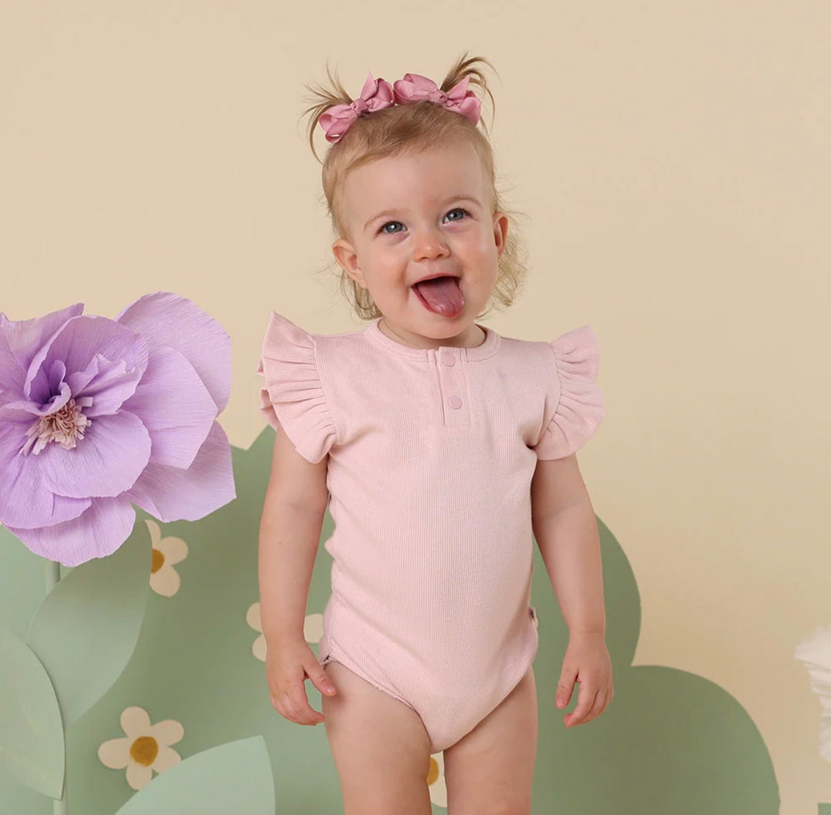 Snuggle Hunny Baby Pink Short Sleeve Bodysuit
