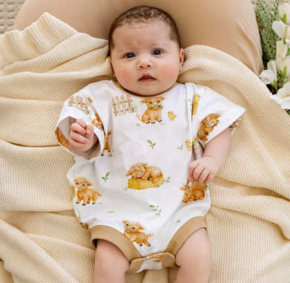 Snuggle Hunny Highland Cows Oversized Romper