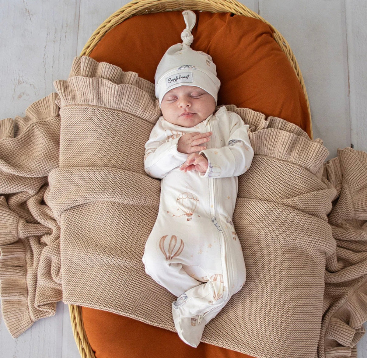 Snuggle Hunny Up & Away Organic Snuggle Sleepsuit Zip Footie
