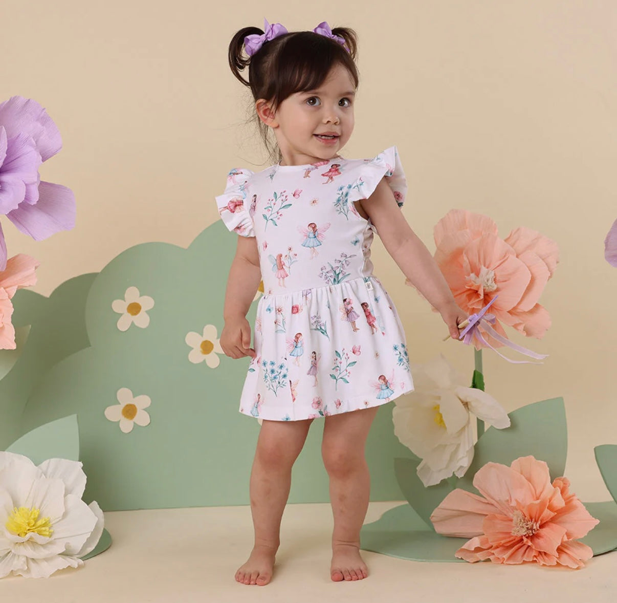 Snuggle Hunny Fairy Garden Short Sleeve Dress