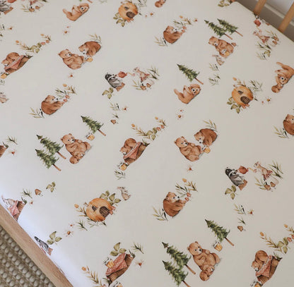 Snuggle Hunny Bears Fitted Cot Sheet