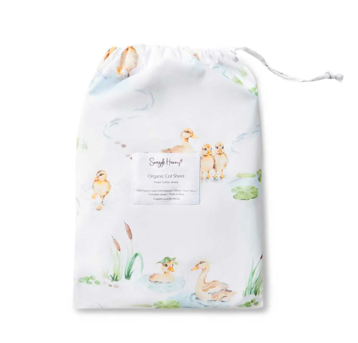 Snuggle Hunny Fitted Cot Sheet Duck Pond