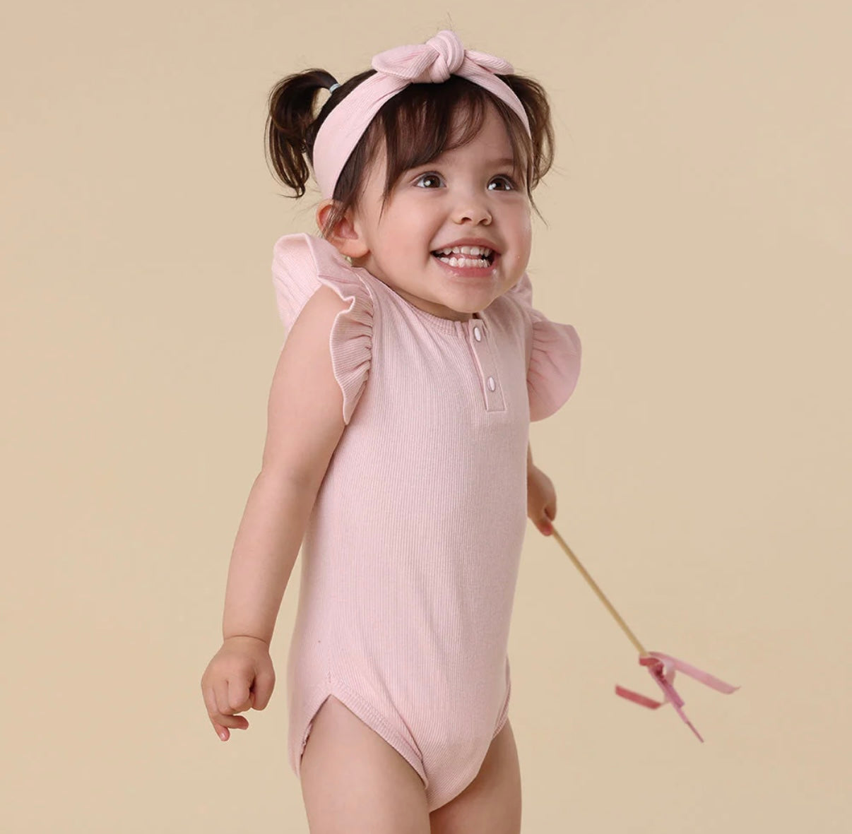Snuggle Hunny Baby Pink Short Sleeve Bodysuit