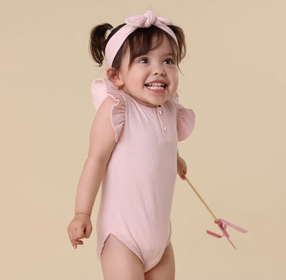 Snuggle Hunny Baby Pink Short Sleeve Bodysuit