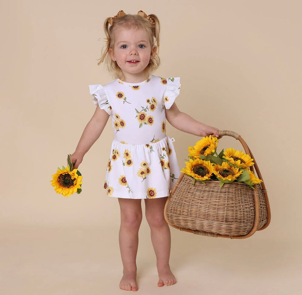 Snuggle Hunny Sunflower Short Sleeve Dress