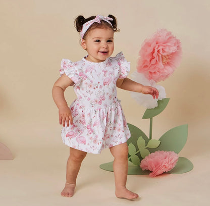 Snuggle Hunny Flamingos Short Sleeve Dress