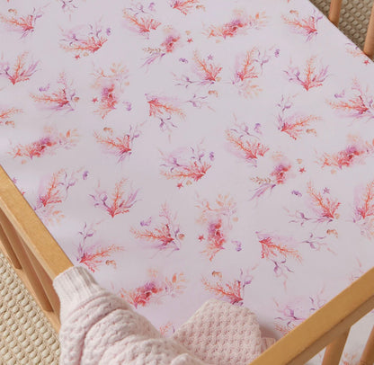 Snuggle Hunny Fitted Cot Sheet Coral