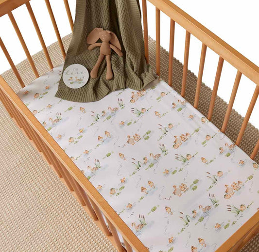 Snuggle Hunny Fitted Cot Sheet Duck Pond