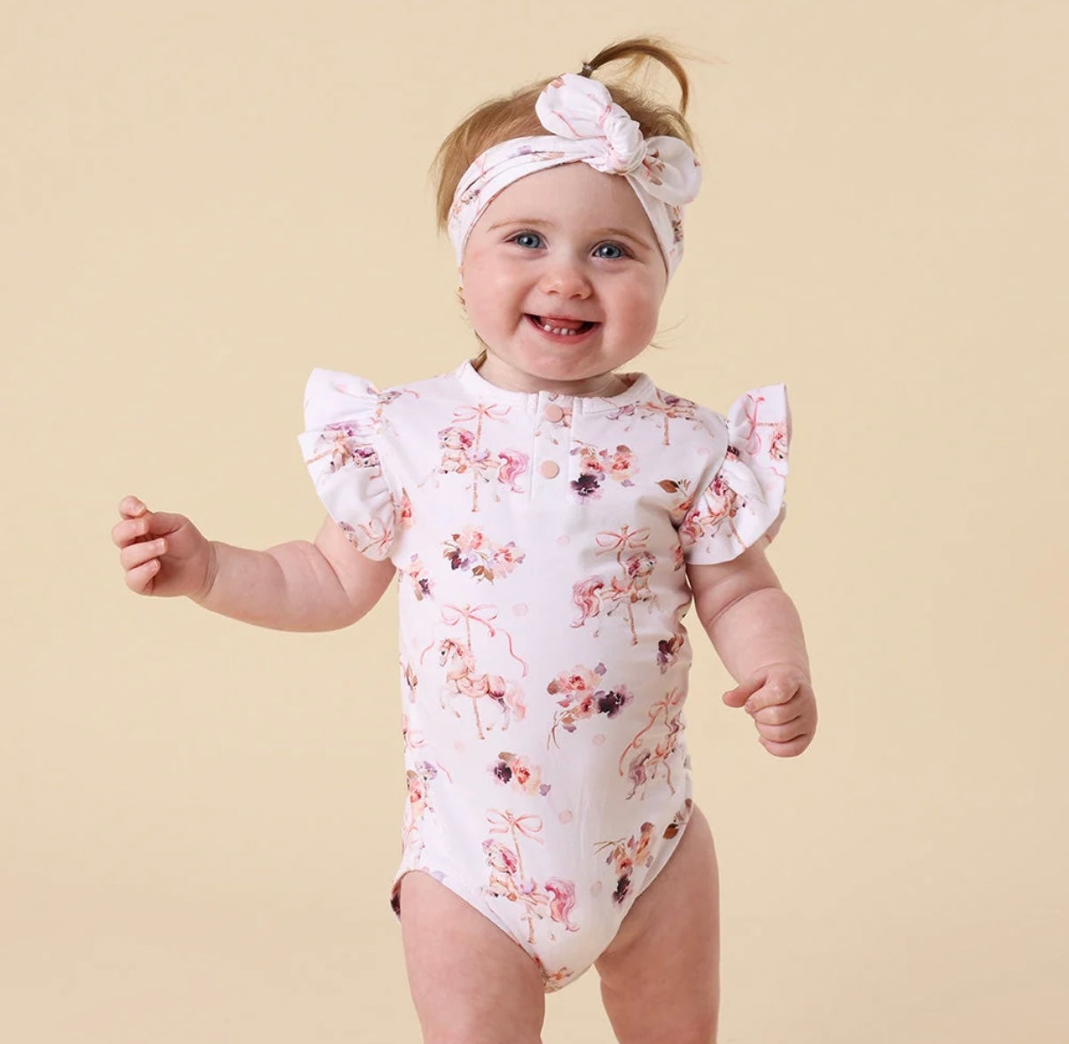 Snuggle Hunny Carousel Short Sleeve Bodysuit