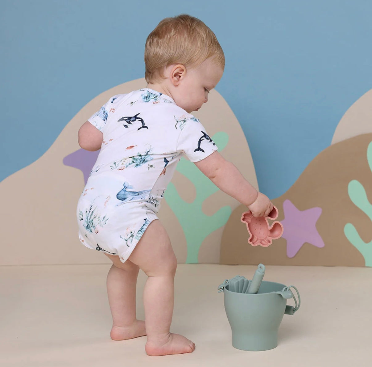 Snuggle Hunny Ocean Short Sleeve Bodysuit