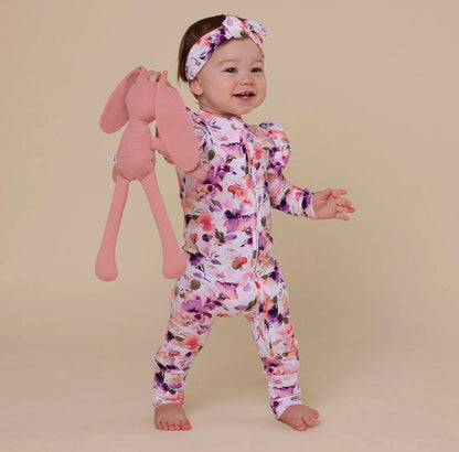 Snuggle Hunny Blushing Beauty Snugglesuit Convertible Romper with Frill