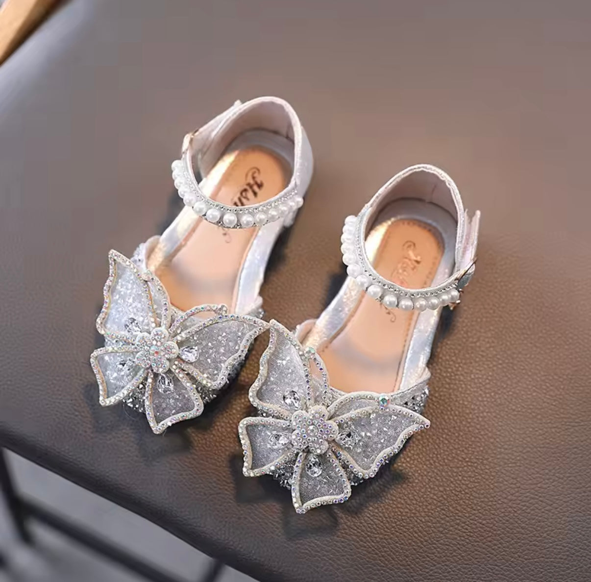 Silver Sequin Butterfly Princess Shoes
