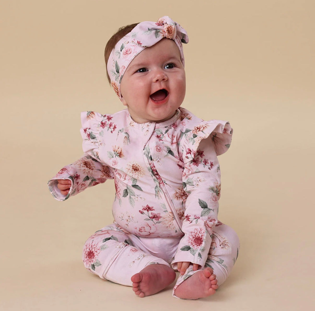 Snuggle Hunny Birds & Blooms Snugglesuit Convertible Romper