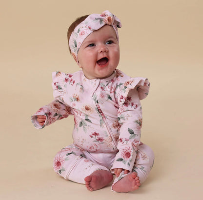 Snuggle Hunny Birds & Blooms Snugglesuit Convertible Romper