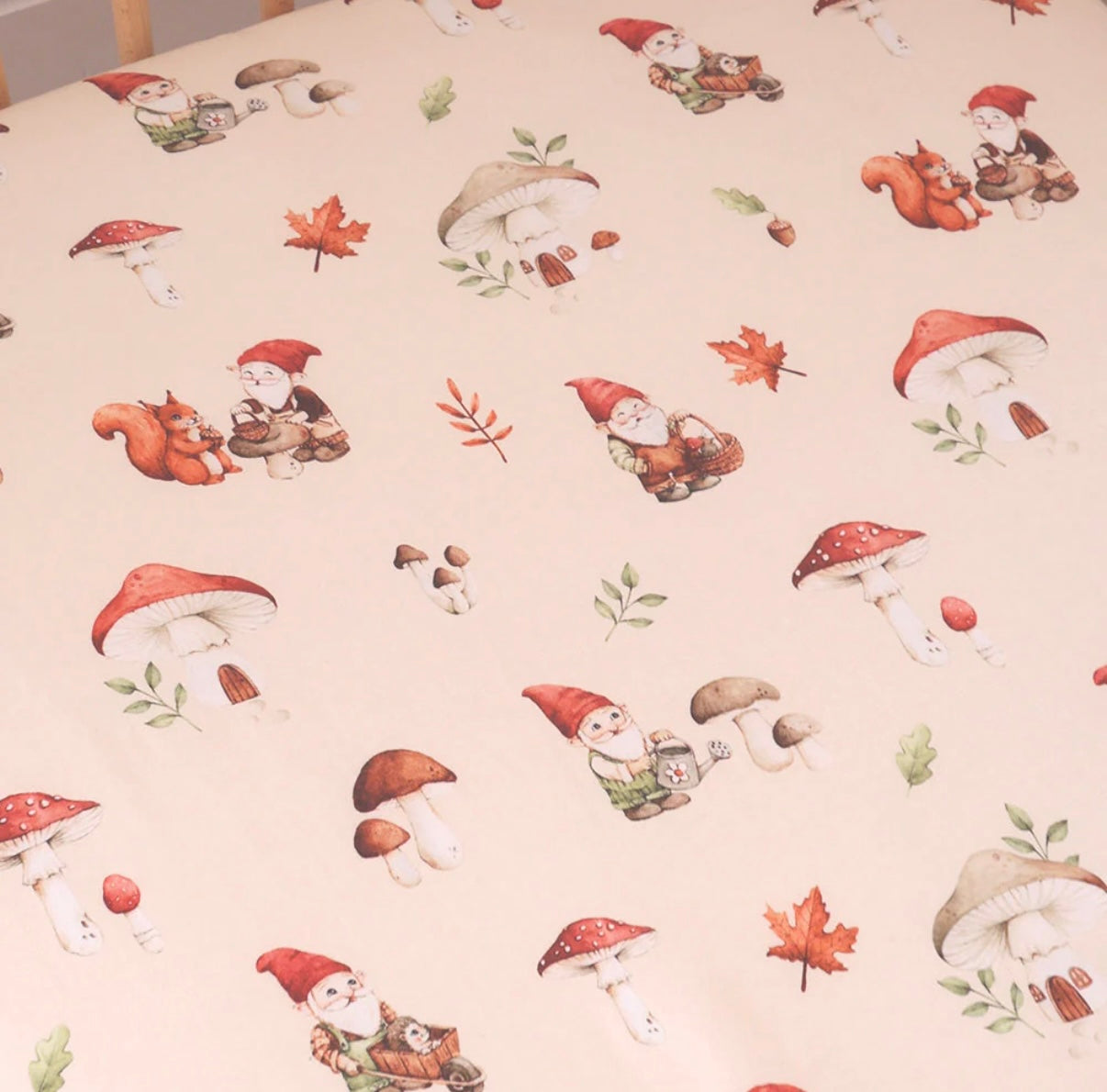 Snuggle Hunny Gnomes Fitted Cot Sheet