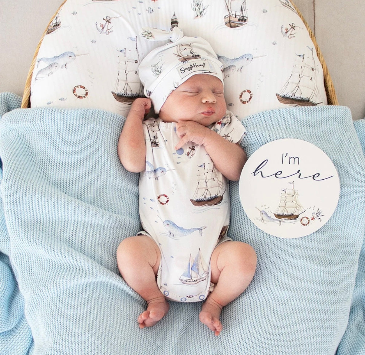 Snuggle Hunny Set Sail Short Sleeve Bodysuit
