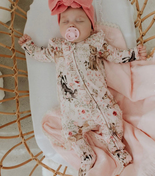 Confetti Kidz Baby Animals Bamboo Zipsuit