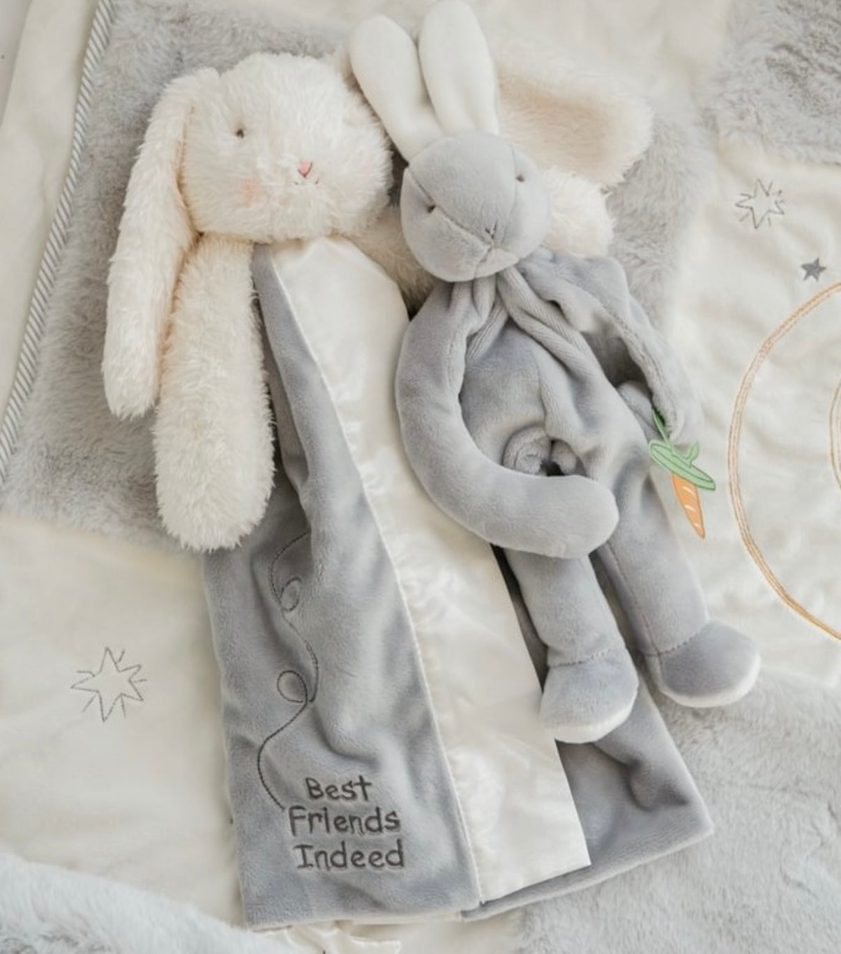 Bunnies By The Bay Bloom Buddy Blanket 40cm Grey