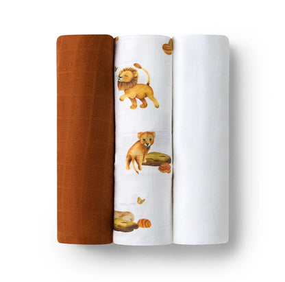 Snuggle Hunny Large Organic Muslin Wraps 3 Pack – Various