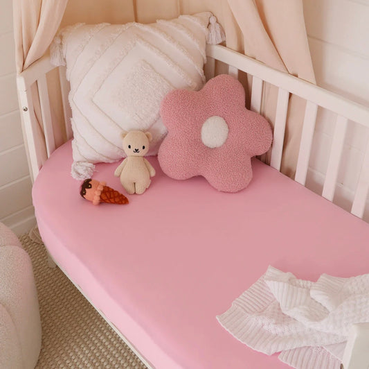 Snuggle Hunny Bubblegum Fitted Cot Sheet
