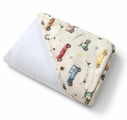 Snuggle Hunny Vintage Cars Hooded Baby Towel