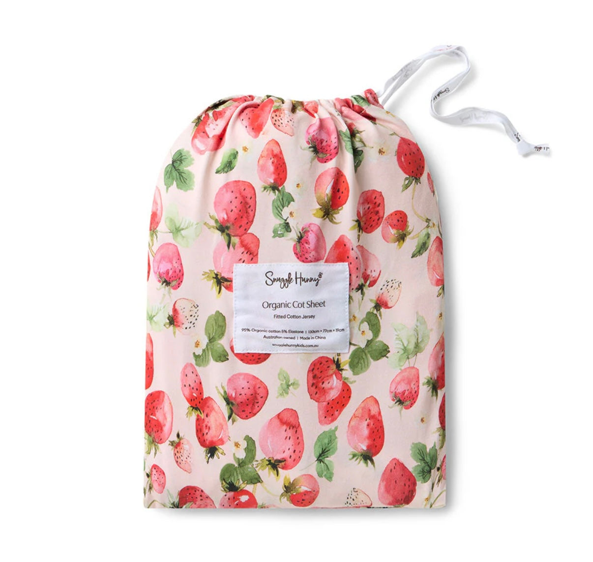 Snuggle Hunny Strawberry Fitted Cot Sheet