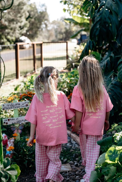 Dear Darcy ‘I’m Pretty’ Tee Pink & Yellow