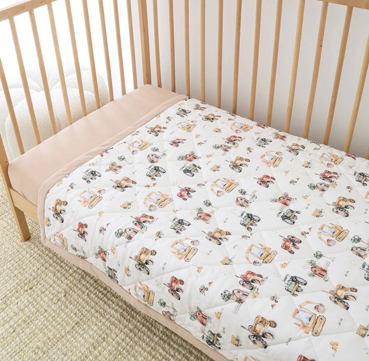 Snuggle Hunny Diggers & Tractors Cot Comforter