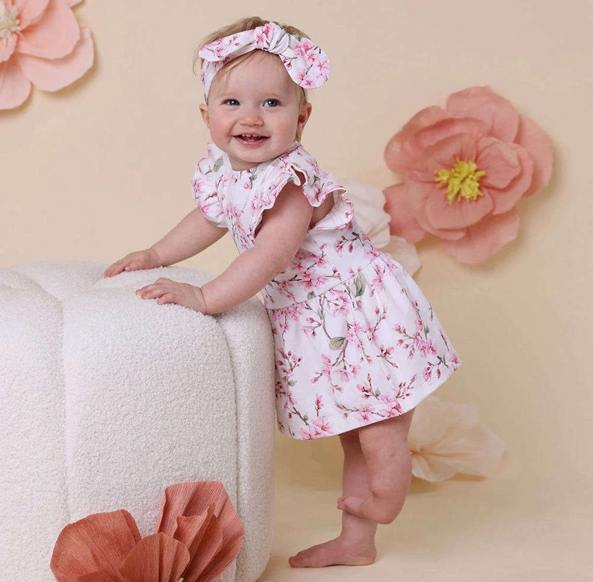 Snuggle Hunny Cherry Blossom Short Sleeve Dress