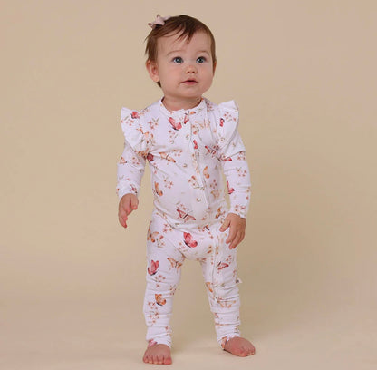 Snuggle Hunny Butterfly Snugglesuit Convertible Romper with Frill